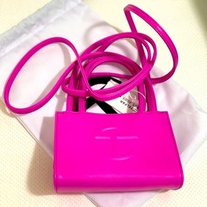 Pink Telfar crossed-body bag